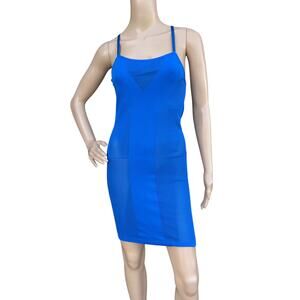 Yitty Blue See-Thru Mesh Bodycon Mini Dress Size M